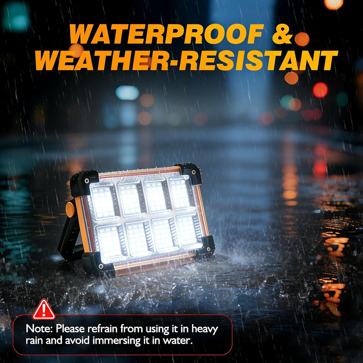 120W solar work light Oreadyne 144 LED 1000LM Portable Flood Light, Rechargeable in 4 Modes, IP65 Waterproof Outdoor Work Light for Camping, Fishing, Auto Repair and Machinery