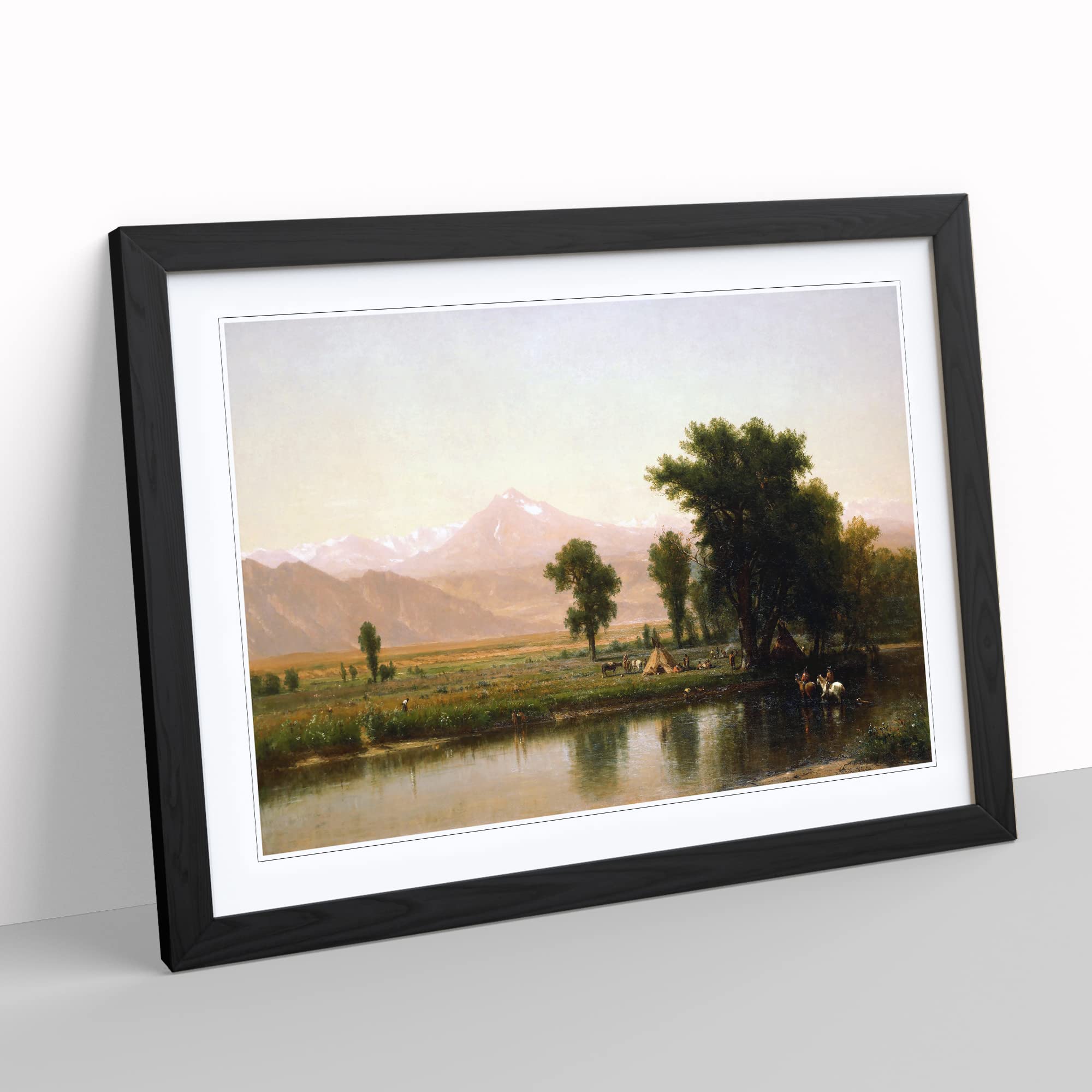 T.W. Whittredge Crossing the River Platte Classic Painting Framed Print, Black, A3 (46 x 34 cm) - Image 2