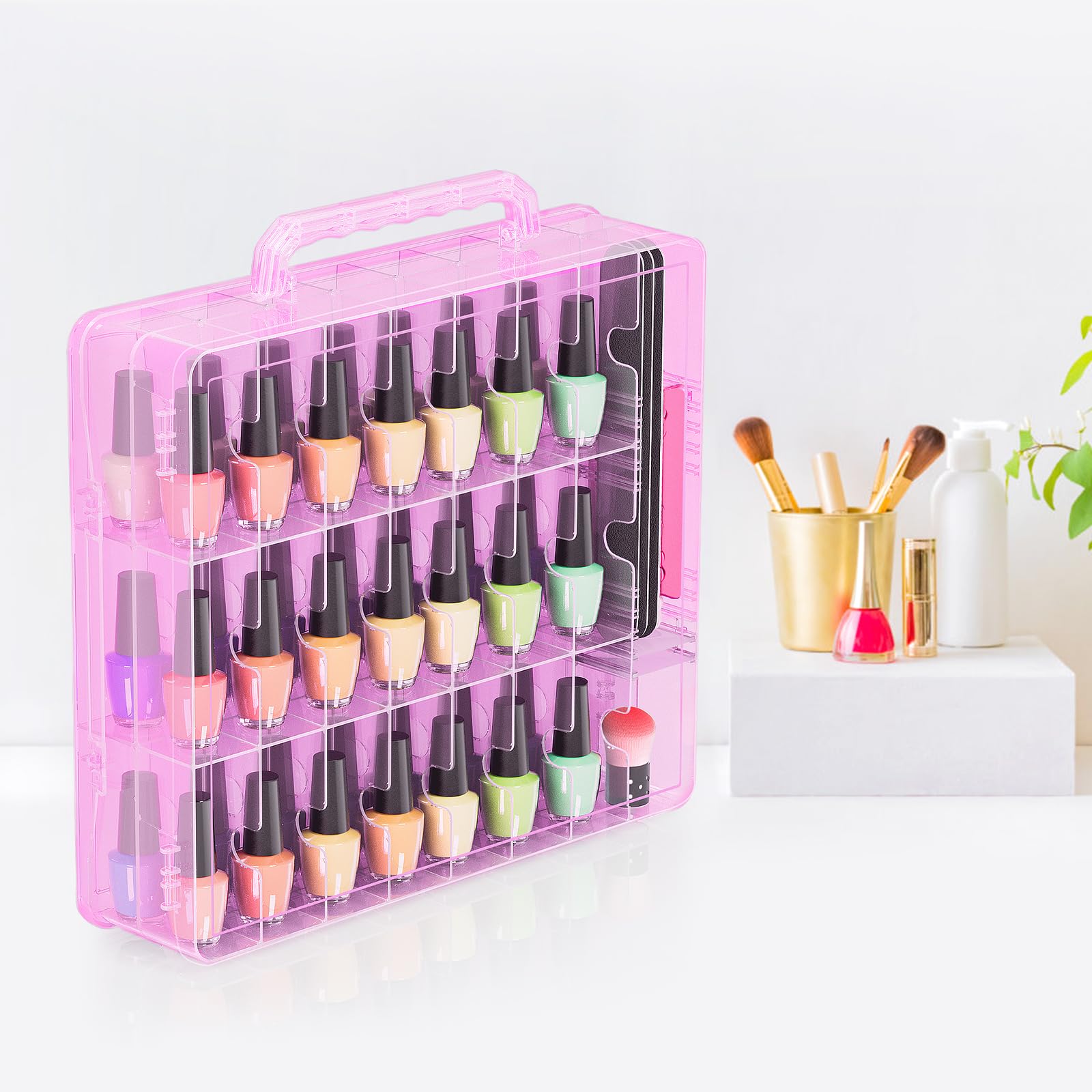 Amazon.com : Nail Polish Organizer Pack of 2, Portable 48 Bottles