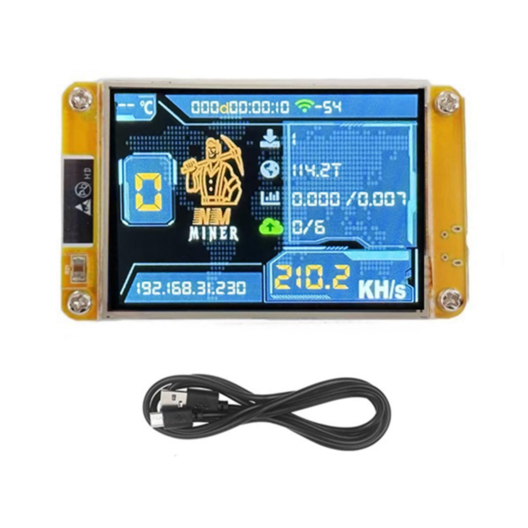 4X 235KH/S Bitcoin Crypto Solo Lottery Miner 2,8 Smart Display mit Acrylschale Verbesserter