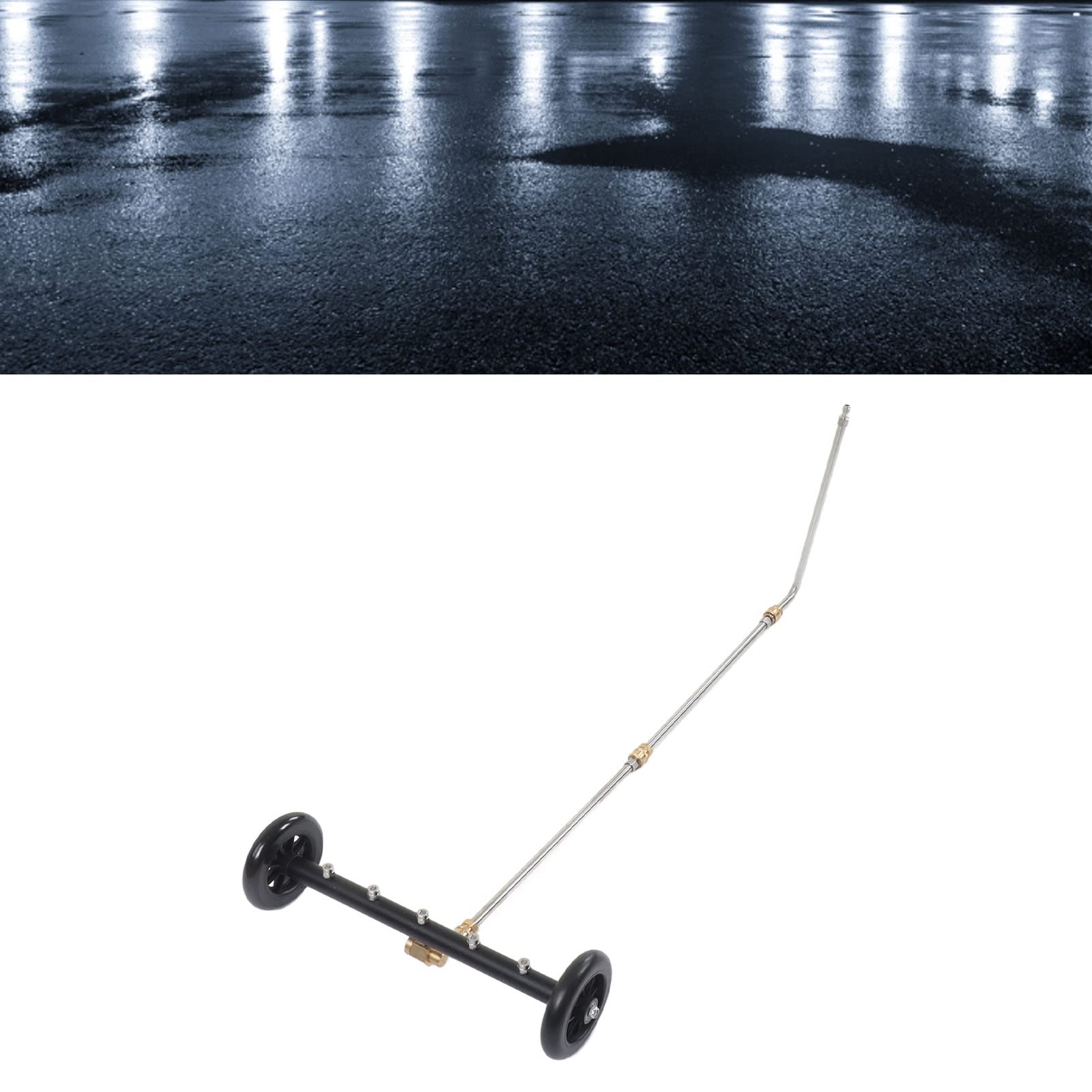Fabater Limpiador de Chasis de Lavadora a Presión, 4000 PSI 2 en 1, Limpiador de Superficies de Escoba de Agua para Debajo del Automóvil con 3 Varillas de Extensión para Patio (5 Agujeros)