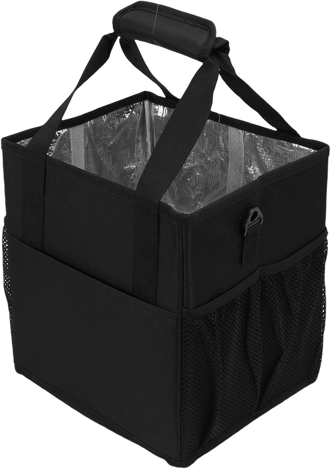 4 Cup Drink Carrier Bag, Insulated Hard Wall Beverage Holder, Travel Coffee Carrier with Adjustable Dividers & Sturdy Handle, Ideal for Takeout, Travel & Coffee Delivery Drivers