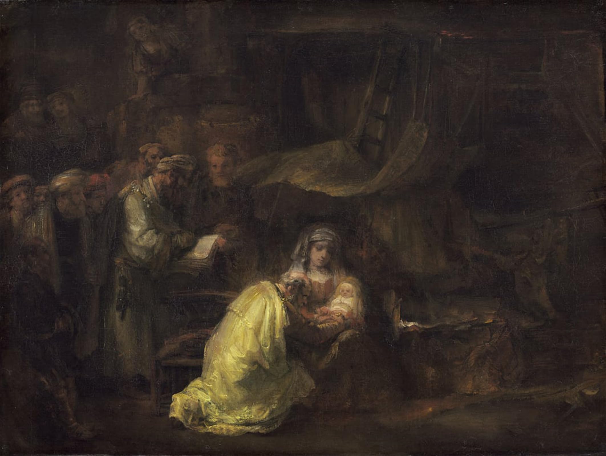 ARTXLXXBN Famous Painting Canvas Artwork Graffiti Print The circumcision by Rembrandt van Rijn Portrait Canvas Image for Home Decor 60x90cm