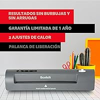 Vista 2 de Plastificadora térmica de dos rodillos, de la marca Scotch (TL901C), Plateado/Negro