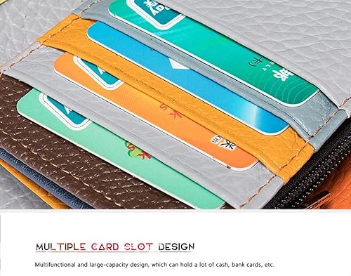 Miniatura 7 de Carteras multicolor para mujer, tarjetero de cuero genuino, monederos grandes, embrague para teléfono, Diamante multicolor-S, Cartera