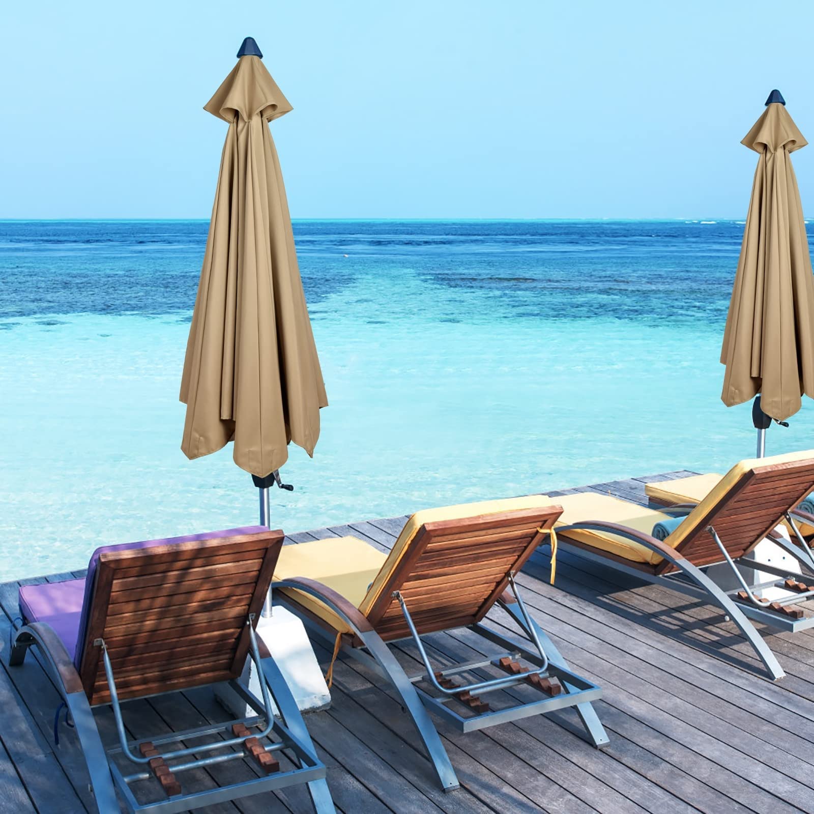 Copertura Di Ricambio Per Ombrellone Da Giardino, 200/270/300 cm Tettoia Di Ricambio Per Ombrellone Da Giardino, Telo Di Ricambio Per Ombrellone Da Patio E Mercatino, Impermeabile/Protettivo UV(Color: