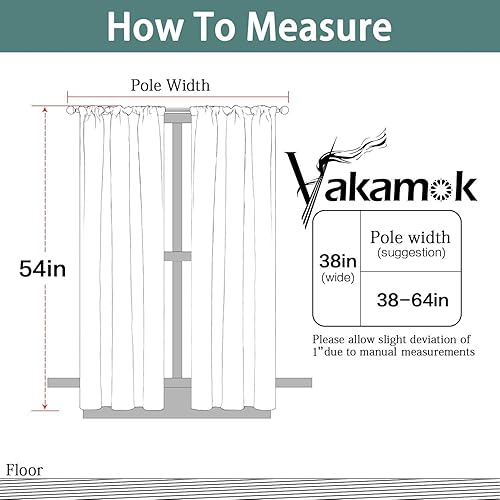 Miniatura 7 de Yakamok Cortinas opacas para oscurecer la habitación, con aislamiento térmico, bolsillo para barra, cortinas de ventana para sala de estar, 38 x 54