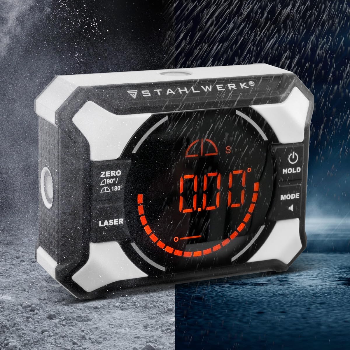 STAHLWERK Laser-Winkelmessgerät DAG-360 ST | Digitaler Winkelmesser | Level-Box | Wasserwaage mit Linien-Laser, Nivellier-Funktion, Magnetbefestigung, Lithium-Ionen-Akku und USB-C-Ladebuchse
