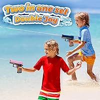 Vista 2 de Paquete de 2 pistolas de agua para niños, pistola de chorro de agua, pistola de agua para niños pequeños, niños y niñas, regalos ideales de verano