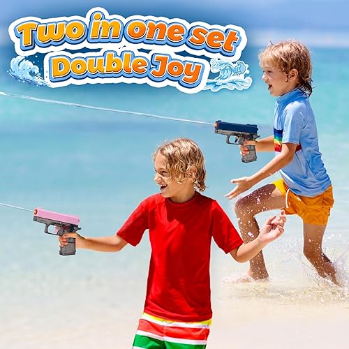 Miniatura 2 de Paquete de 2 pistolas de agua para niños, pistola de chorro de agua, pistola de agua para niños pequeños, niños y niñas, regalos ideales de verano