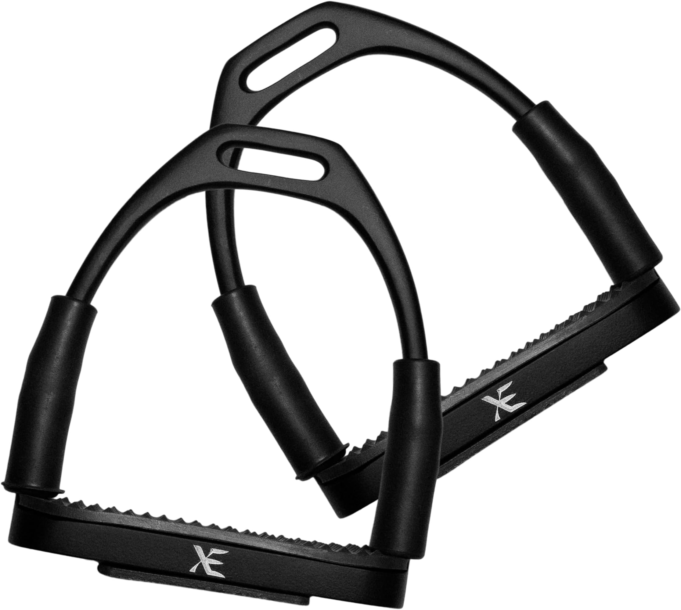 Stainless-steel Horse Riding Stirrups – Flexible Stirrups for Horse Riders, Ideal Bendy Safety Nonslip Black Tread Stirrups for Equestrian