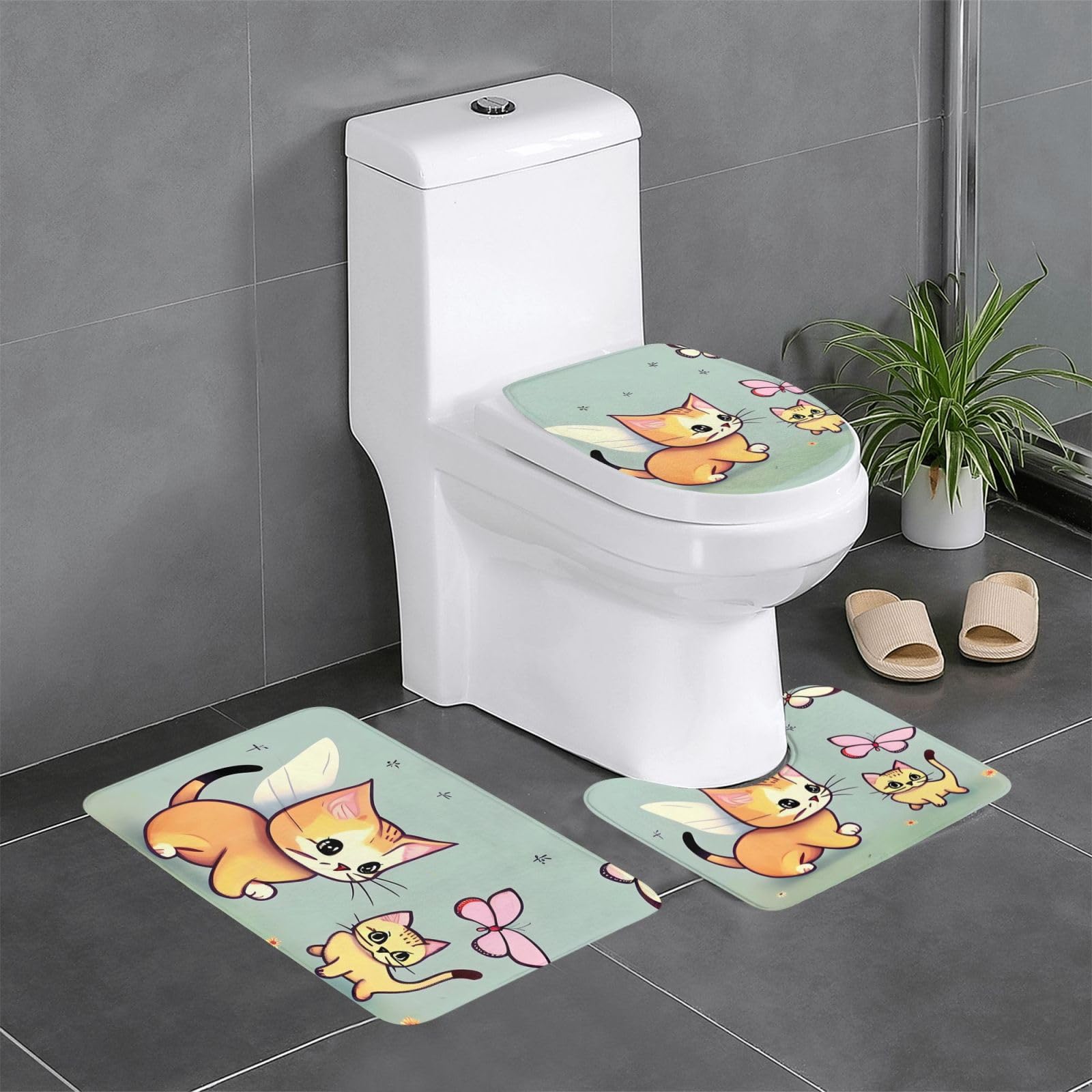 Tapis de salle de bain absorbant yefan 3 pièces anti-glisse