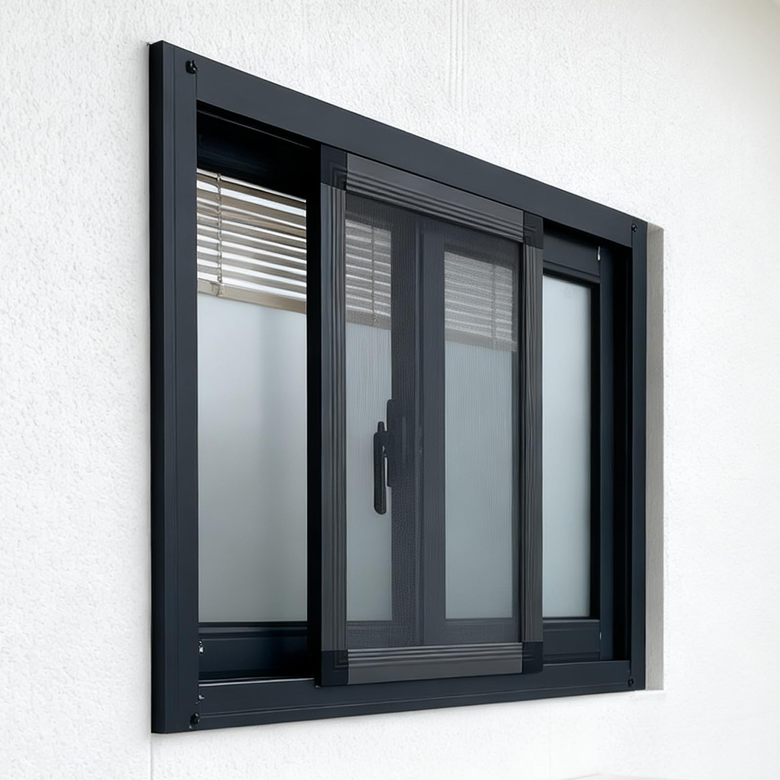 Ventana deslizante horizontal con pantalla para ventilación en sótanos y garajes 8