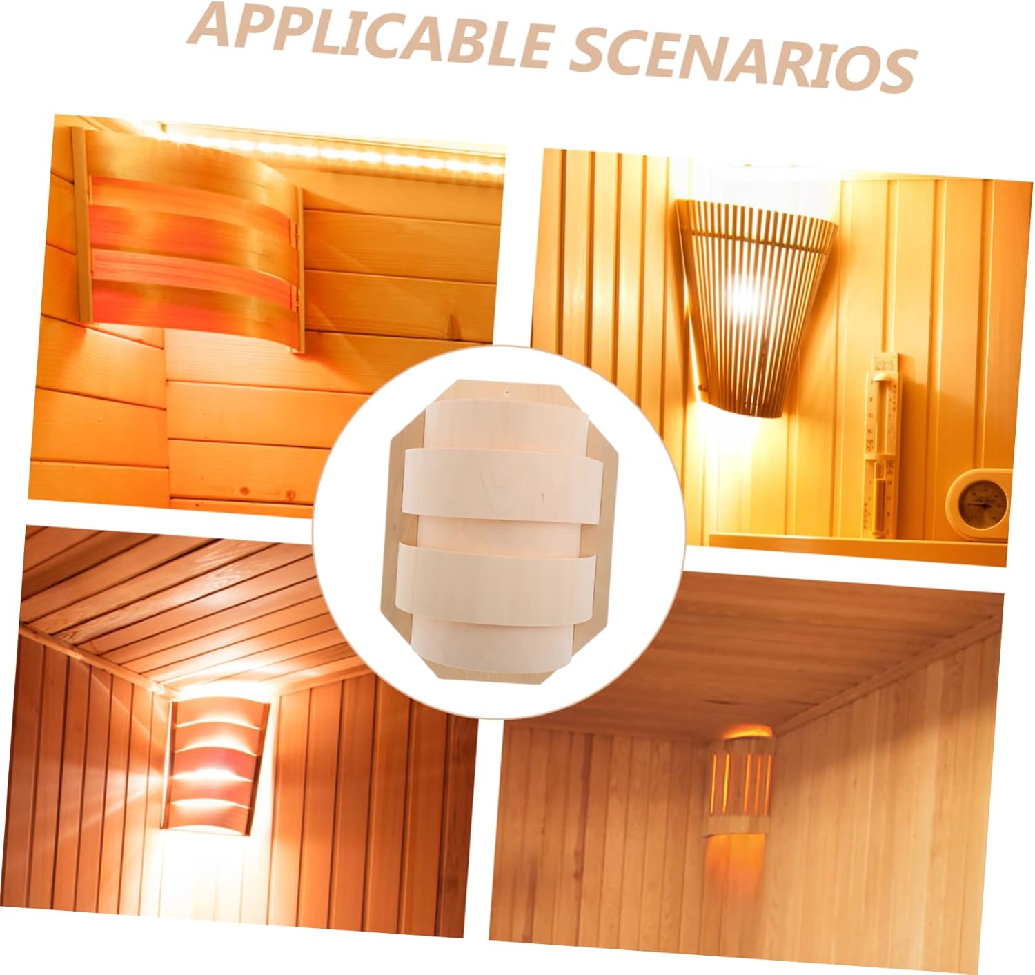 Sauna Lamp Accessory Wood Light Shade Thin Shell Decorative Suitable for Steam Room Soft Lighting
