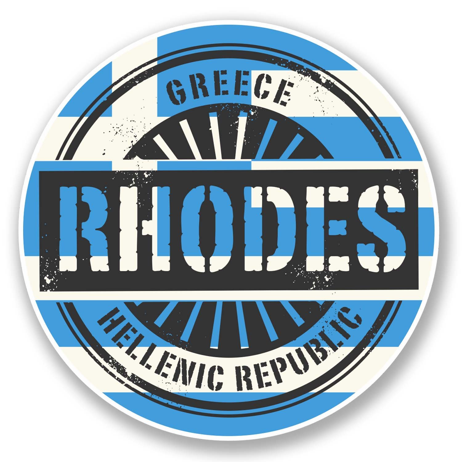2 x 10cm Rhodes Greece Vinyl Sticker Decal Laptop Car Travel Luggage Tag #6111 (10cm x 10cm)