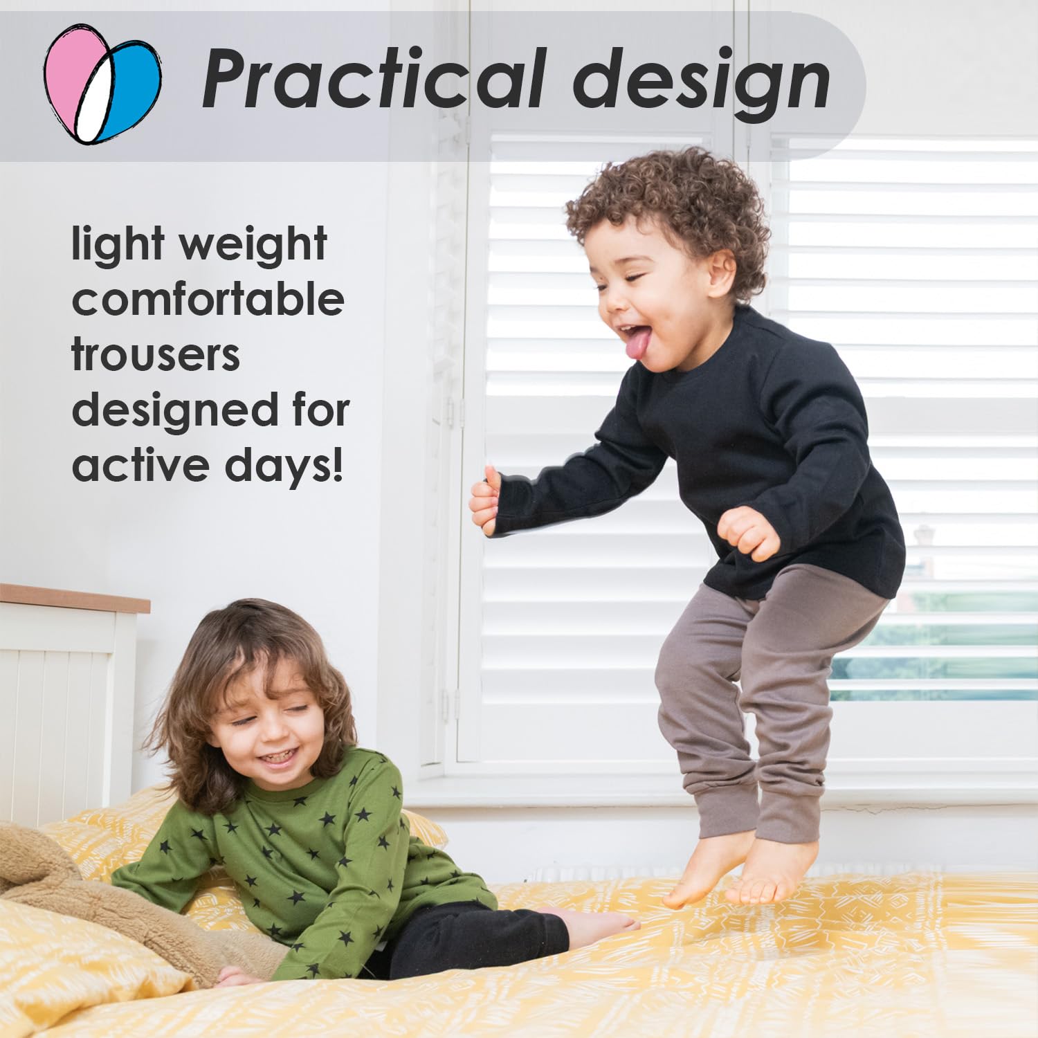 Lovjoy Pantalon de Jogging Bébés Jeunes Enfants - Lot de 3 ou 5 Couleurs - 1-4 Ans - Qualité Confort 100% Coton Robuste - Ceinture Elastiquée + Cordon Réglable