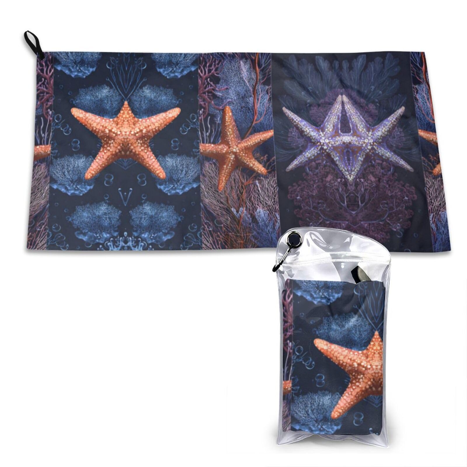 Wxwjshmgc White Coral And Starfish Print Cooling Towel, Gym Towel,Cooling Towels For Neck, Soft Breathable Travel Cool Towel,Sports Towels For Gym,Camping