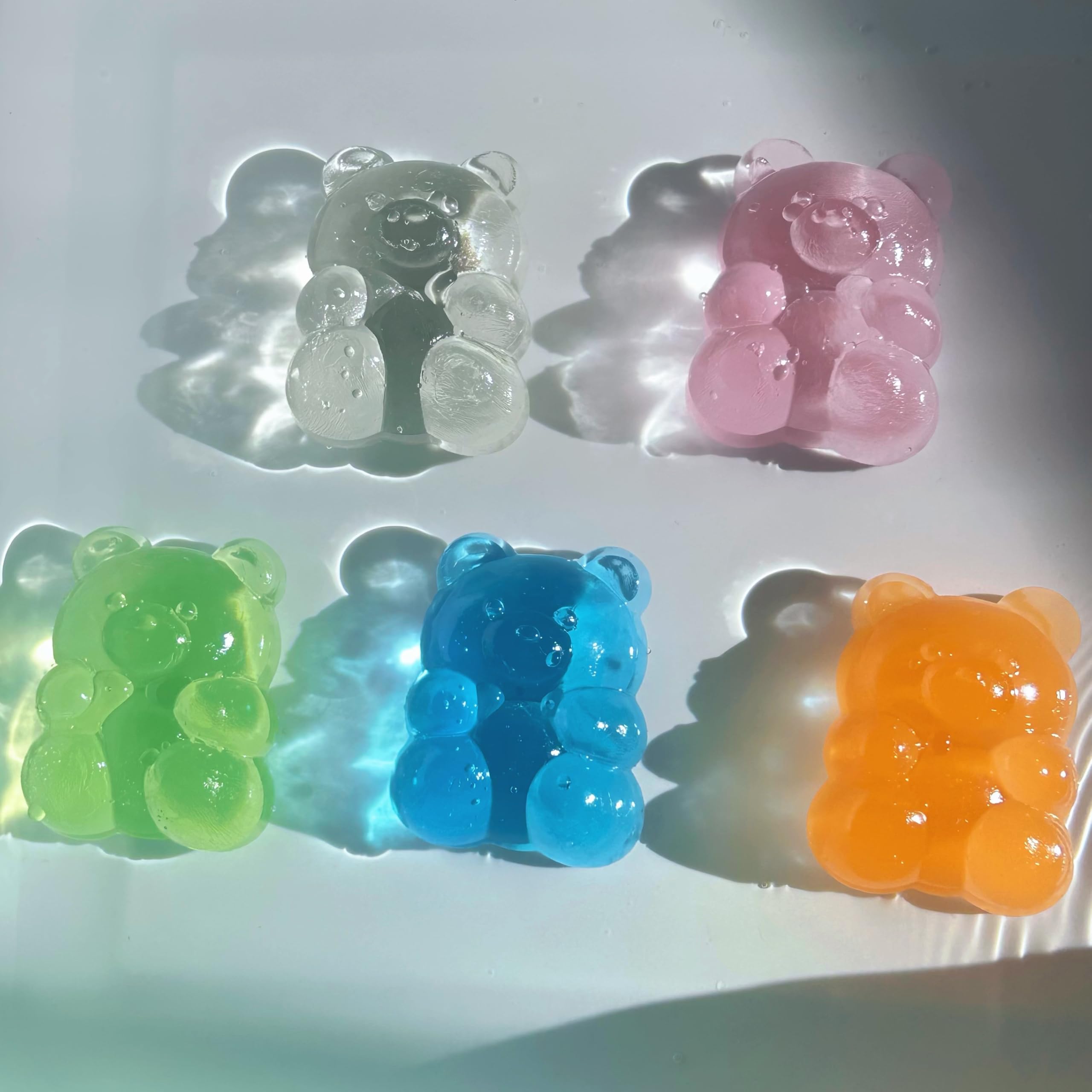 Taba Squishy Gummy Bear Squishies PVC Toys,Stress Relieving Fur Ball OPP Packaging Gifts,Squishy Fidget Toys for Anxiety&Relaxation,Perfect Desk Accessory for Adults(Blue Gummy Bear 1pcs)