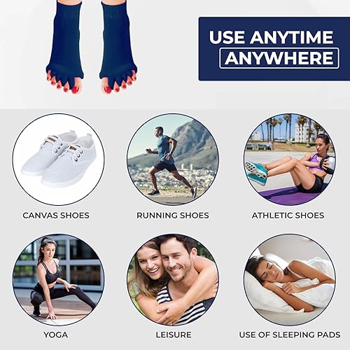 Miniatura 7 de Happy Feet - Calcetines separadores de dedos  Cómodos calcetines separadores de dedos  Calcetines de masaje  Previenen calambres en los pies y dedos