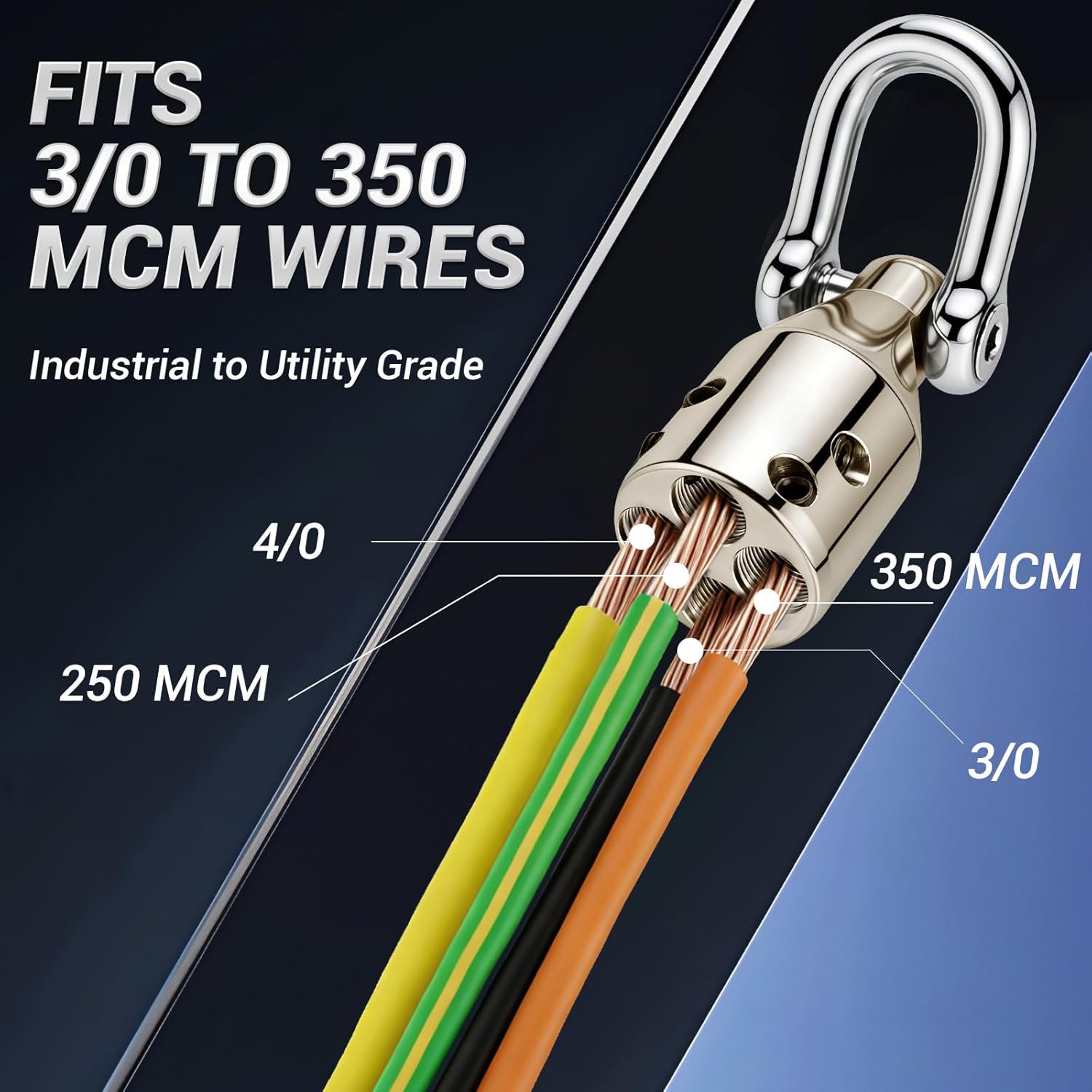Penguin Puller Jr. 69705 Wire Pulling Grip Wire Pulling Attachment Head with 4000 lbs for 2/0 to 4/0 Copper or Aluminum Wires - Image 2