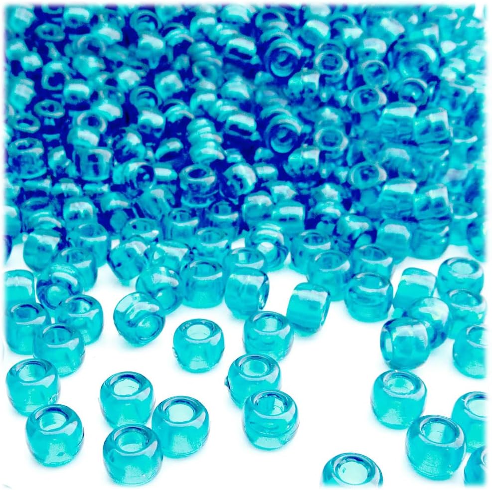 The Crafts Outlet 100pc Plastic Round Transparent Pony Beads 6x9mm Yellow Beads image 2
