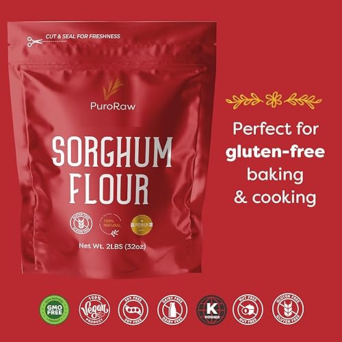 Miniatura 6 de Harina de sorgo, 2 libras, harina sin gluten, harina de Jowar, harina de sorgo blanco dulce, sin gluten, harina de sorgo dulce, grano entero,