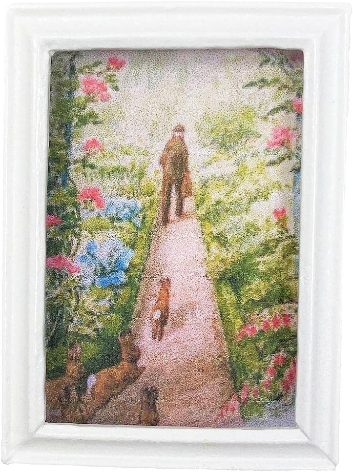 Melody Jane Dollhouse Miniature - Children In Garden Picture Frame 1:12 Scale