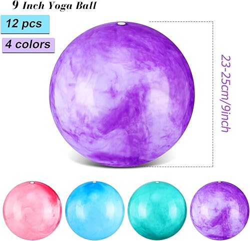 Miniatura 2 de Hungdao 12 piezas de mini pelota de ejercicio de pilates de 9 pulgadas para yoga, aula, entrenamiento, bola de núcleo, bola de barra para