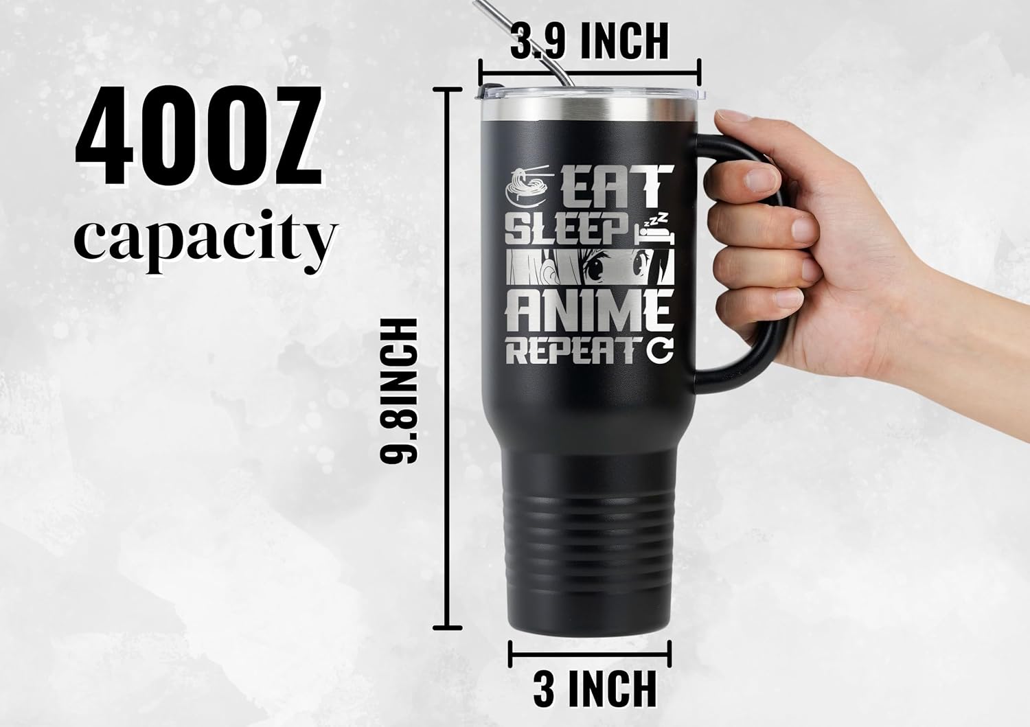 Onebttl Anime Gifts For Men, Women, Boys - 40oz Double Wall Vacuum Insulated Stainless Steel Tumblers Cups - Birthday Kawaii Gifts for Anime Lovers - With Japanese