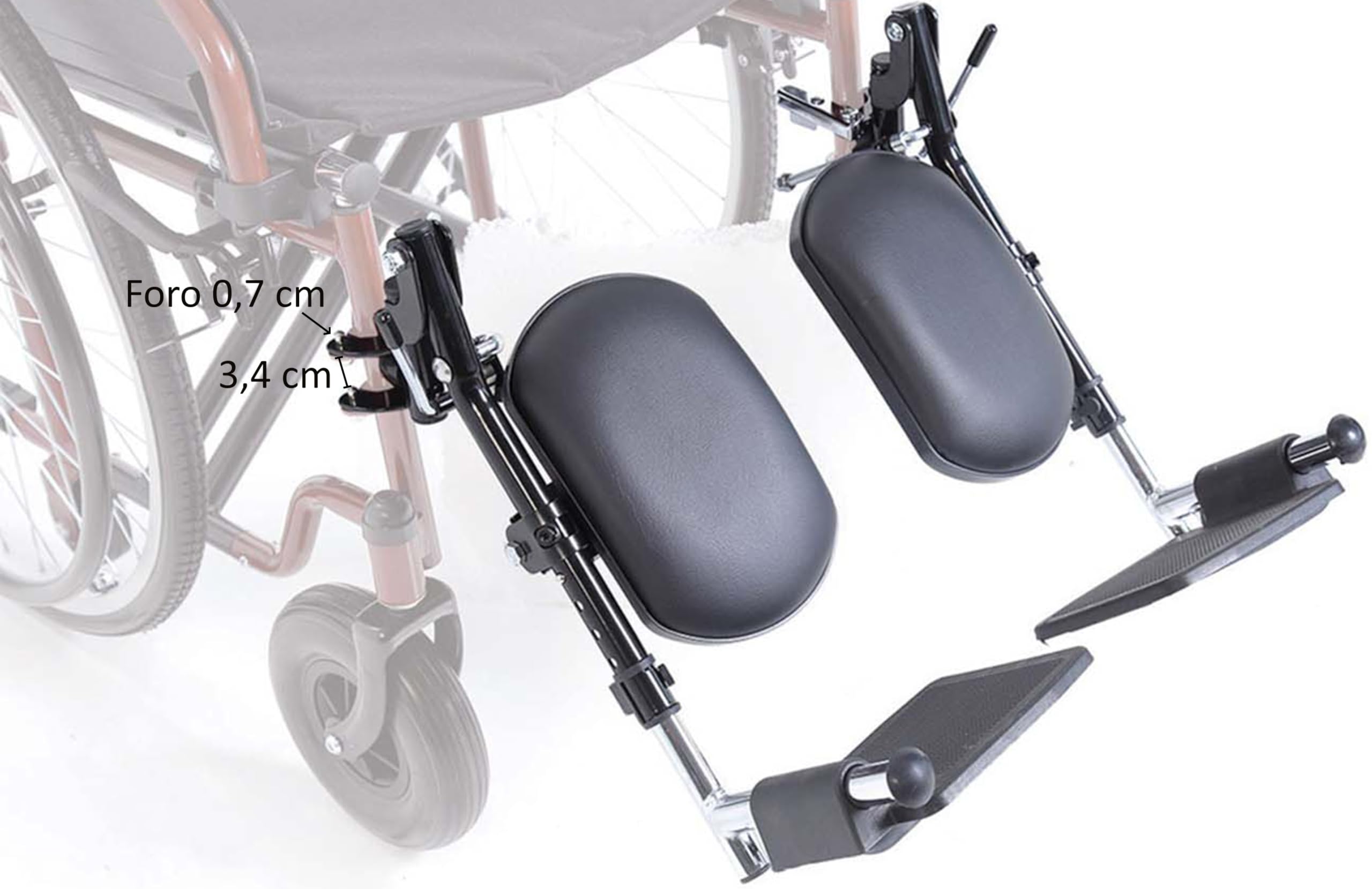 Coppia Pedane elevabili verniciate per carrozzine modelliPRODOTTE DA MORETTI con seduta misura 38 cm Art. CPA122V