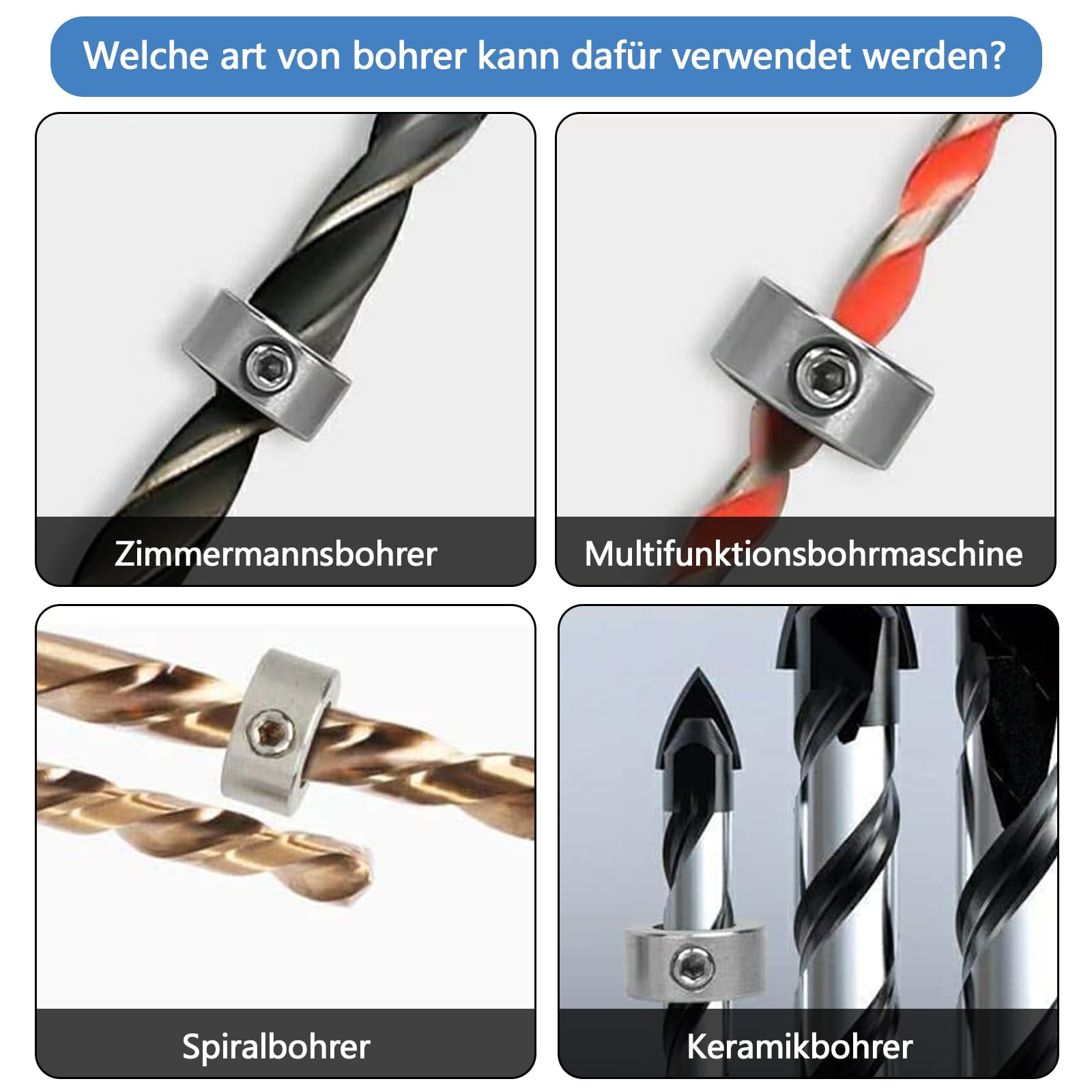 Depth Stop, Drilling Depth Stop, Drill, Depth Limiter, Depth Et / 8 Pcs