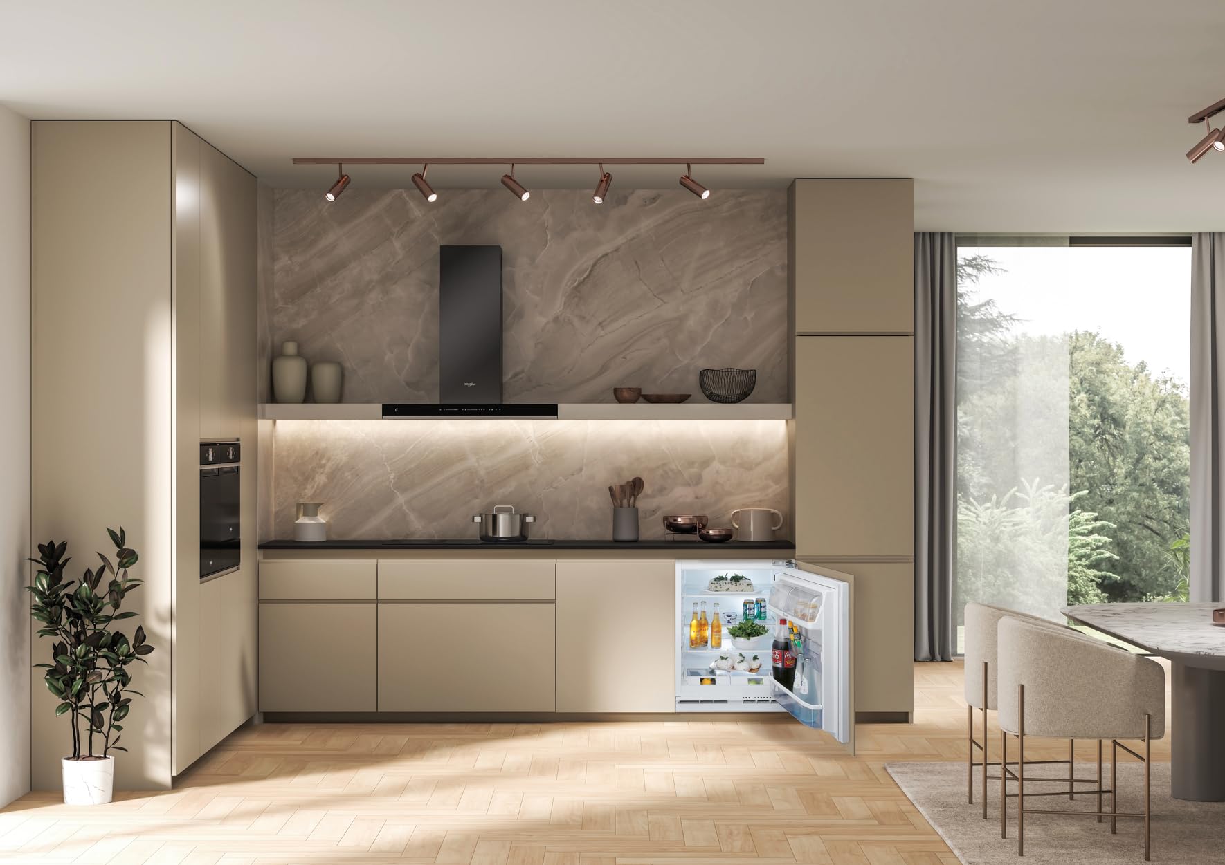 Bauknecht KSU 8VF2E Unterbau-Kühlschrank/Elektronische Temperaturregelung/Warnsignal-Störungen: optisch/LED-Licht/Superkühlfunktion/Abtauautomatik im Kühlteil/Sicherheitsglas