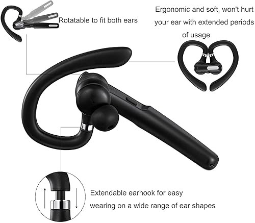 Miniatura 3 de Auriculares Bluetooth, auricular inalámbrico Bluetooth V5.0 8-10 horas de tiempo de conversación estéreo con cancelación de ruido, compatible con