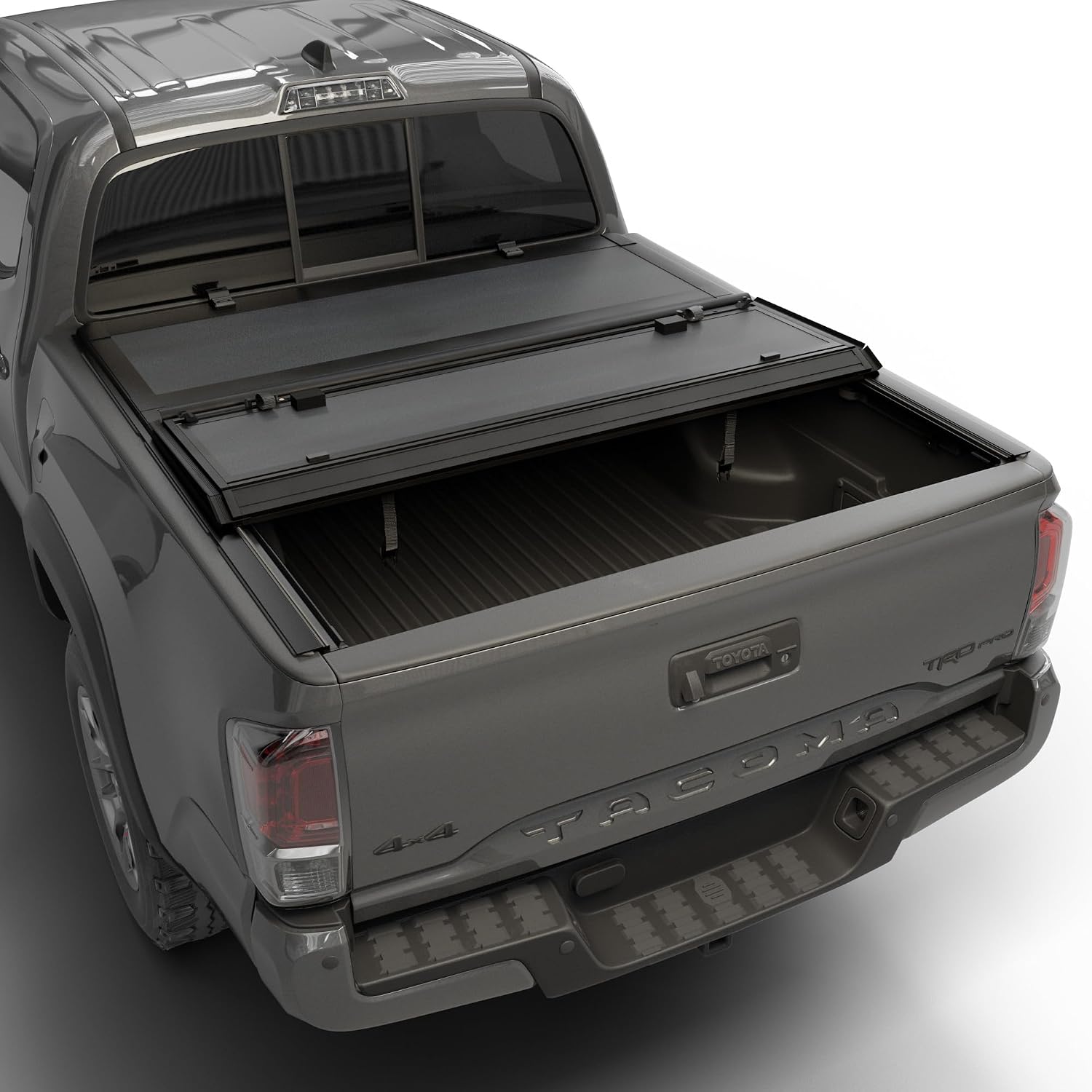 Low Profile Tri Fold Tonneau Cover Fits 2016-2023 Toyota Tacoma w/OE Track System 6'2" Bed (74")