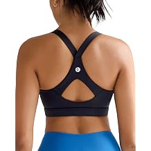 RUNNING GIRL Sports Bra for Women,Y Back Molded Cup Strappy Running High Impact Sports Bra with Sewn in Pads