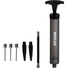 SKOLOO 10" Portable Hand Air Ball Pump Inflator Kit with Needle, Nozzle, Extension Hose for Soccer Basketball Football Volleyball Water Polo Rugby Exercise Sports Ball Balloon Swim Inflatables