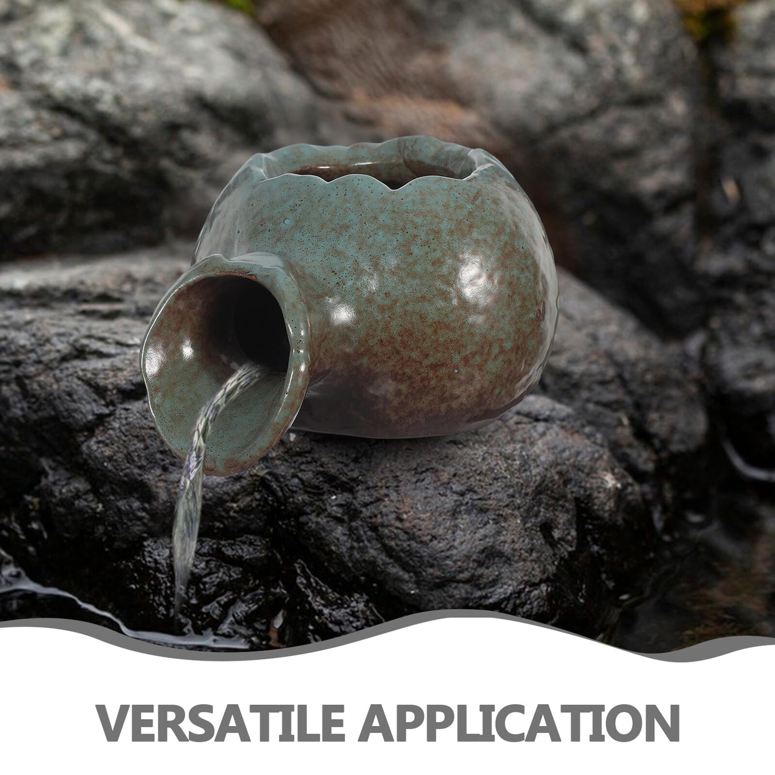 SOLUSTRE Jarra de Cerámica Circulación de Agua Fuente de Jardín Decorativa para Oficina Hogar y Patio Accesorios para Acuarios de Agua Dulce