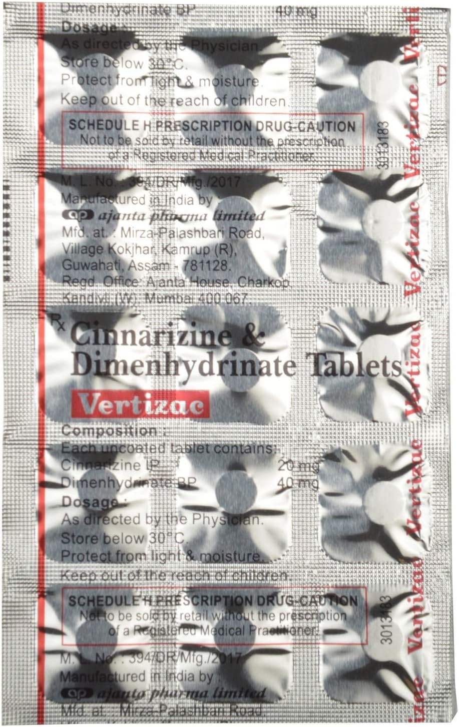 Vertizac - Strip of 15 Tablets