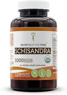 Secrets of the Tribe Schisandra 120 Capsules, 1000 mg, USDA Organic Schisandra (Schisandra Chinensis) Dried Berry (120 Capsules)