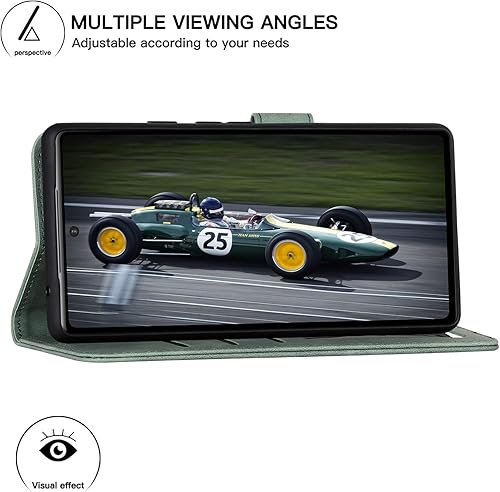 Miniatura 2 de Eastcoo Funda tipo cartera con tapa para Google Pixel 7a, piel sintética y protección de poliuretano termoplástico, 3 ranuras para tarjetas, función