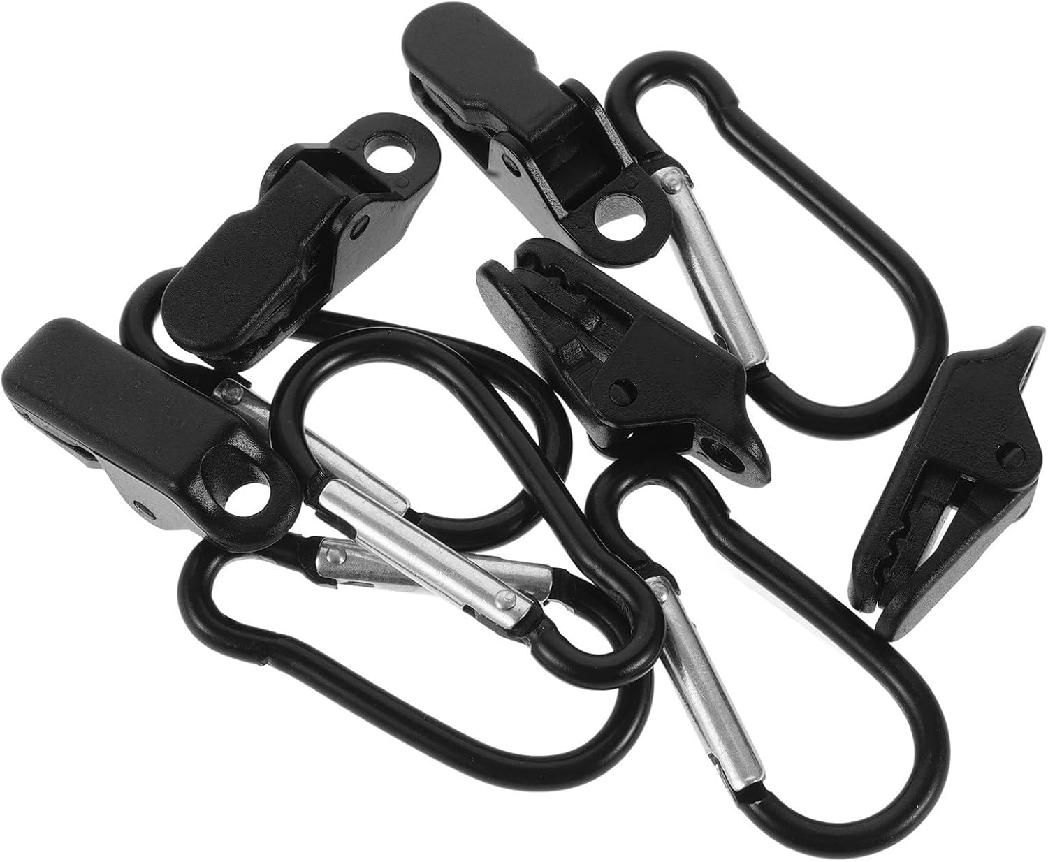 Tent Windproof Fixing Clips Black PC Alligator Hooks for Camping