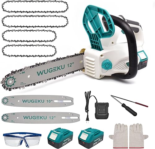 Miniatura 8 de Motosierra eléctrica de 12 y 10 pulgadas inalámbrica, herramienta solo para baterías Makita, motosierras de batería sin escobillas, 4 cadenas,