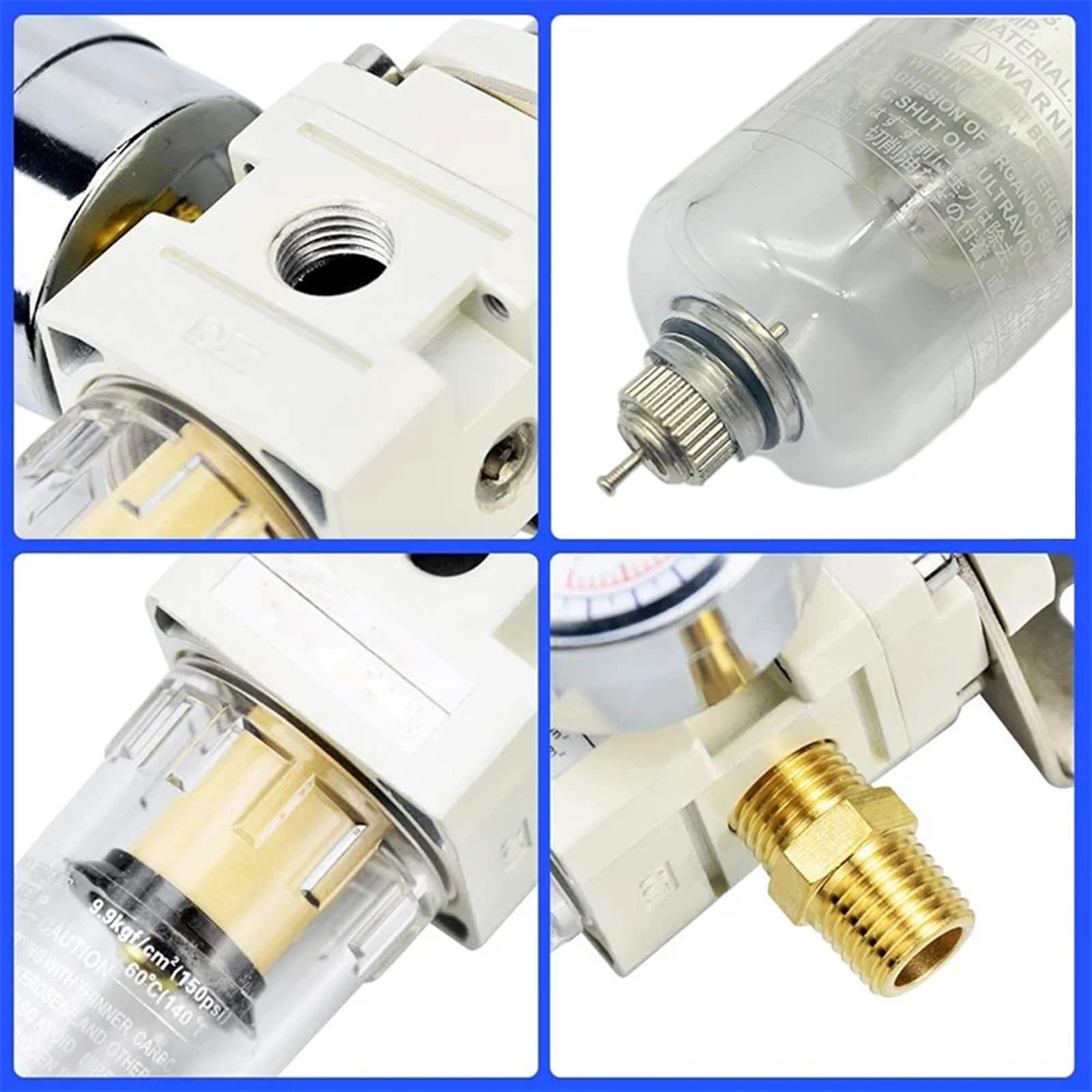 AW2000-02 sprężarka pneumatyczna, filtr powietrza, filtr oczyszczania powietrza, manometr, separator oleju z przyłączem (Aw2000-02 C PC12-02), 1 sztuka
