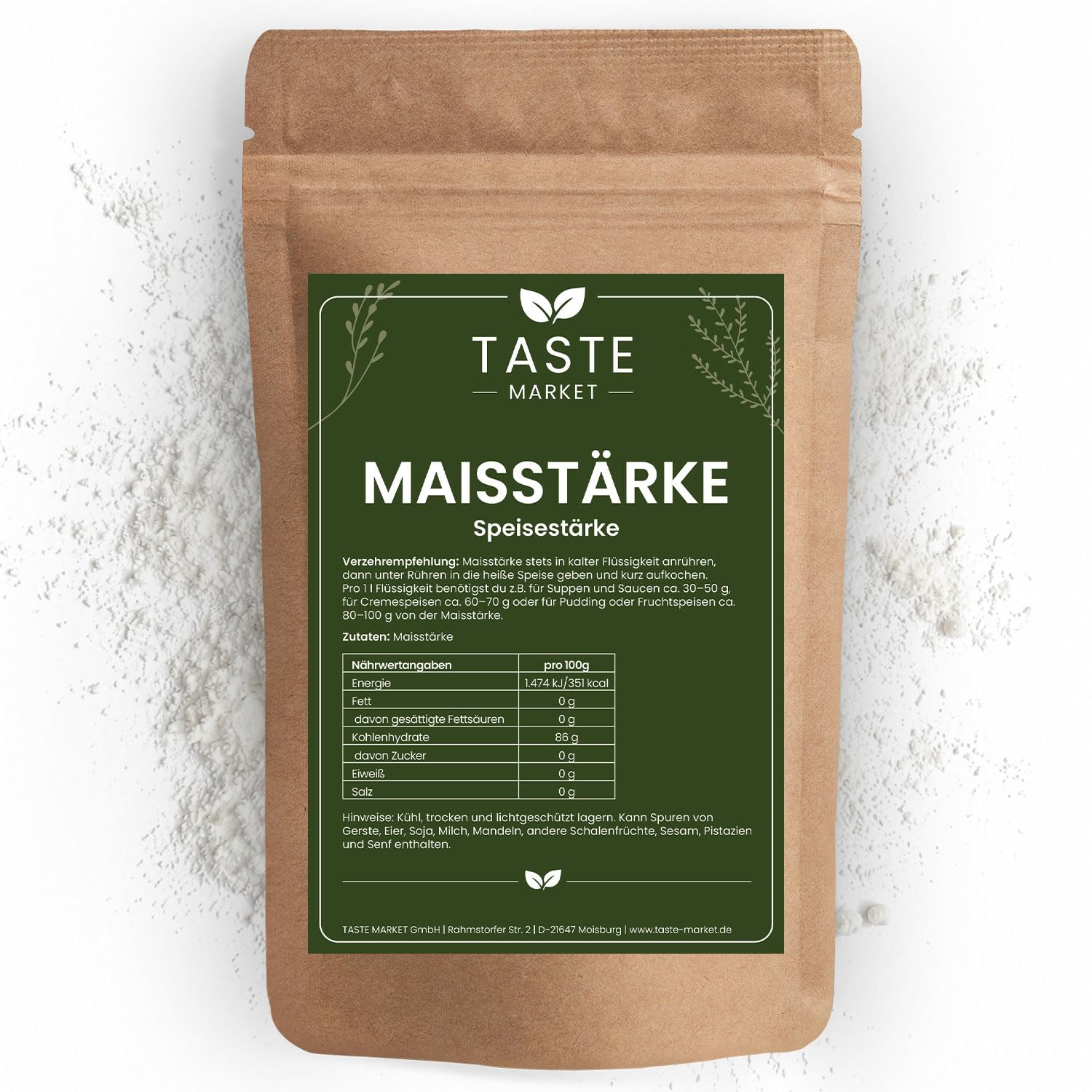 Maisstärke 10 kg Bindemittel Glutenfreie Speisestärke Pflanzlich für Saucen zum Backen