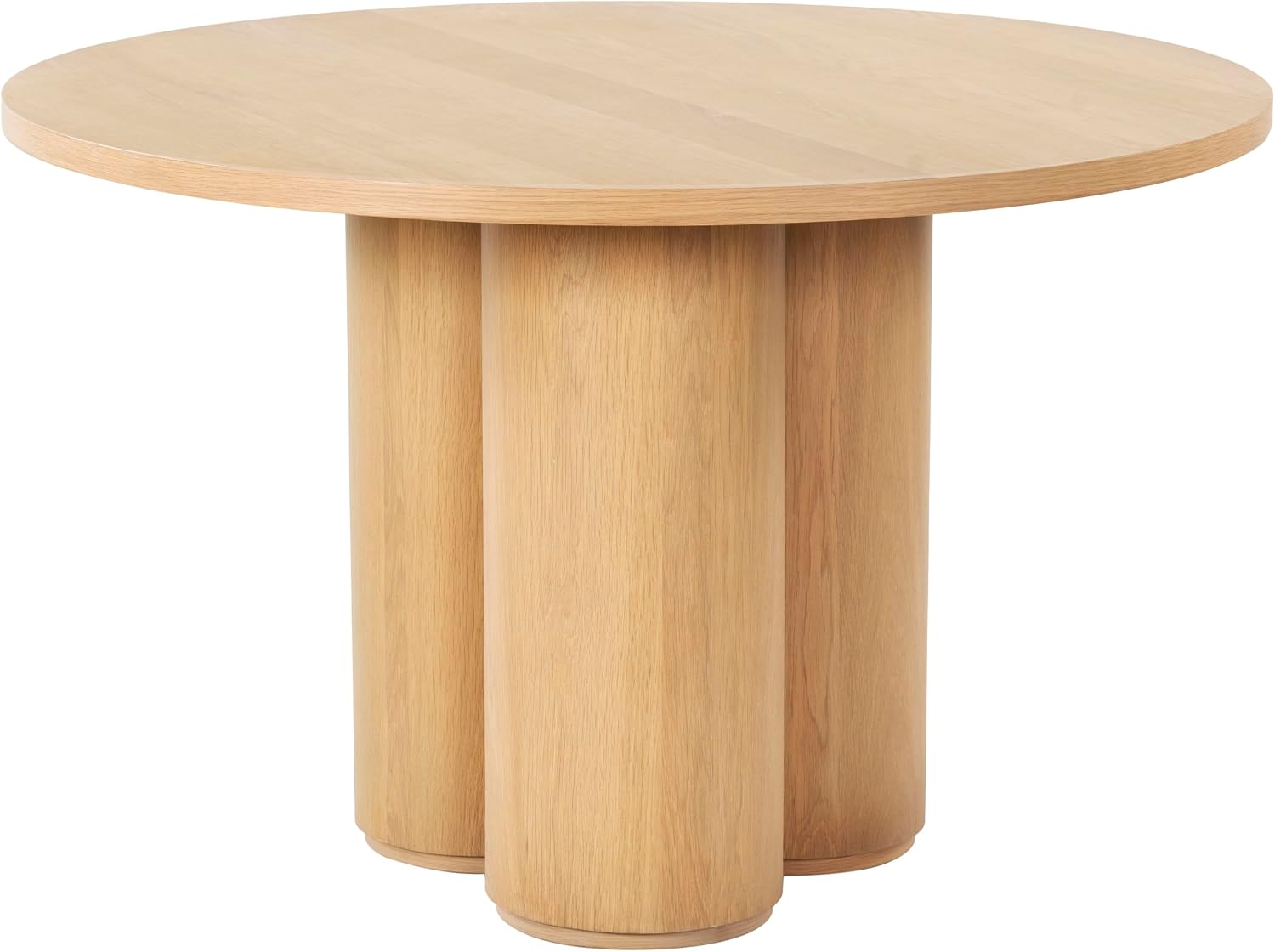 SAFAVIEH Couture Collection - Kathalina Natural Round Dining Table, Modern Cylindrical Pedestal Base (SFV7242A)