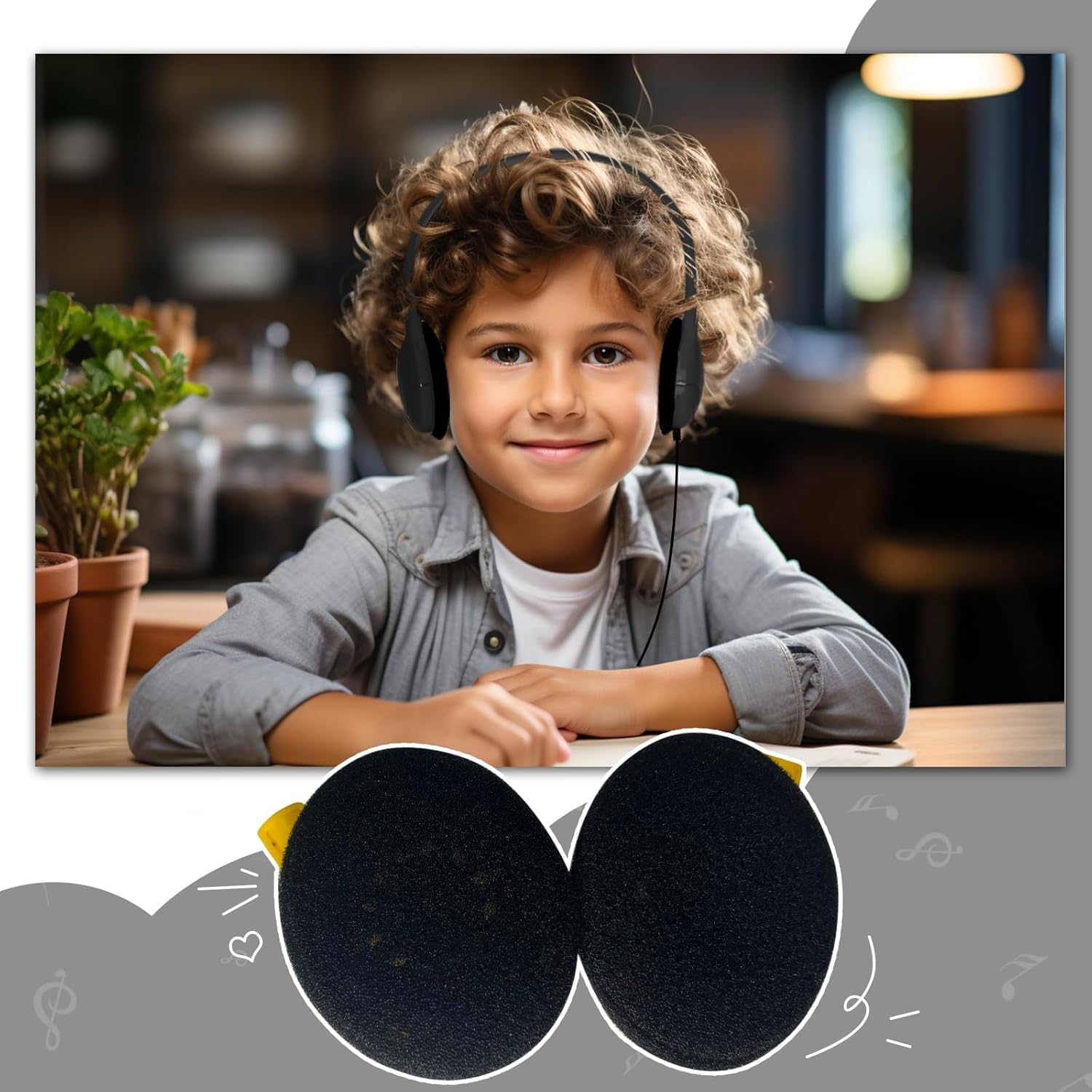 Confezione da 20 cuffie per bambini, studenti, scuola, aula, regolabili, con jack da 3,5 mm, per biblioteca, bambini e adulti (004 cuffie nere)