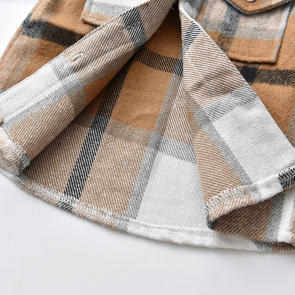 Sobrisah Toddler Big Boys Plaid Button-Down Jackets Kids Flannel Checked Tartan Tops Fall Winter Outcoats - Image 7