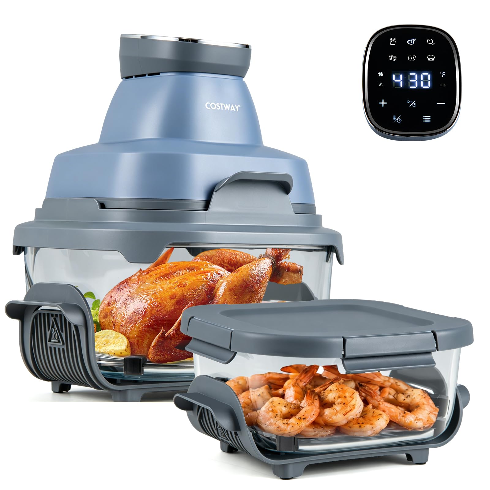 COSTWAY 6-in-1 Portable Glass Air Fryer