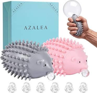 AZALEA 2 Pack Hedgehog Squeeze Toys, Spiky Fidget Stress Balls | Textured spiky design for sensory play, office desk breaks, meetings, study time, adults, teens, and students.