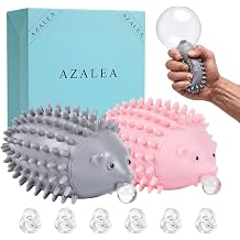 AZALEA Hedgehog Squeeze Balls for Stress Relief, 2 Pack 15LB & 25LB Textured Desk Stress Balls & Fidget Balls, Hand Grip Strengthener for Office Work Breaks, Hand Exercise, Adults, Teens & Students